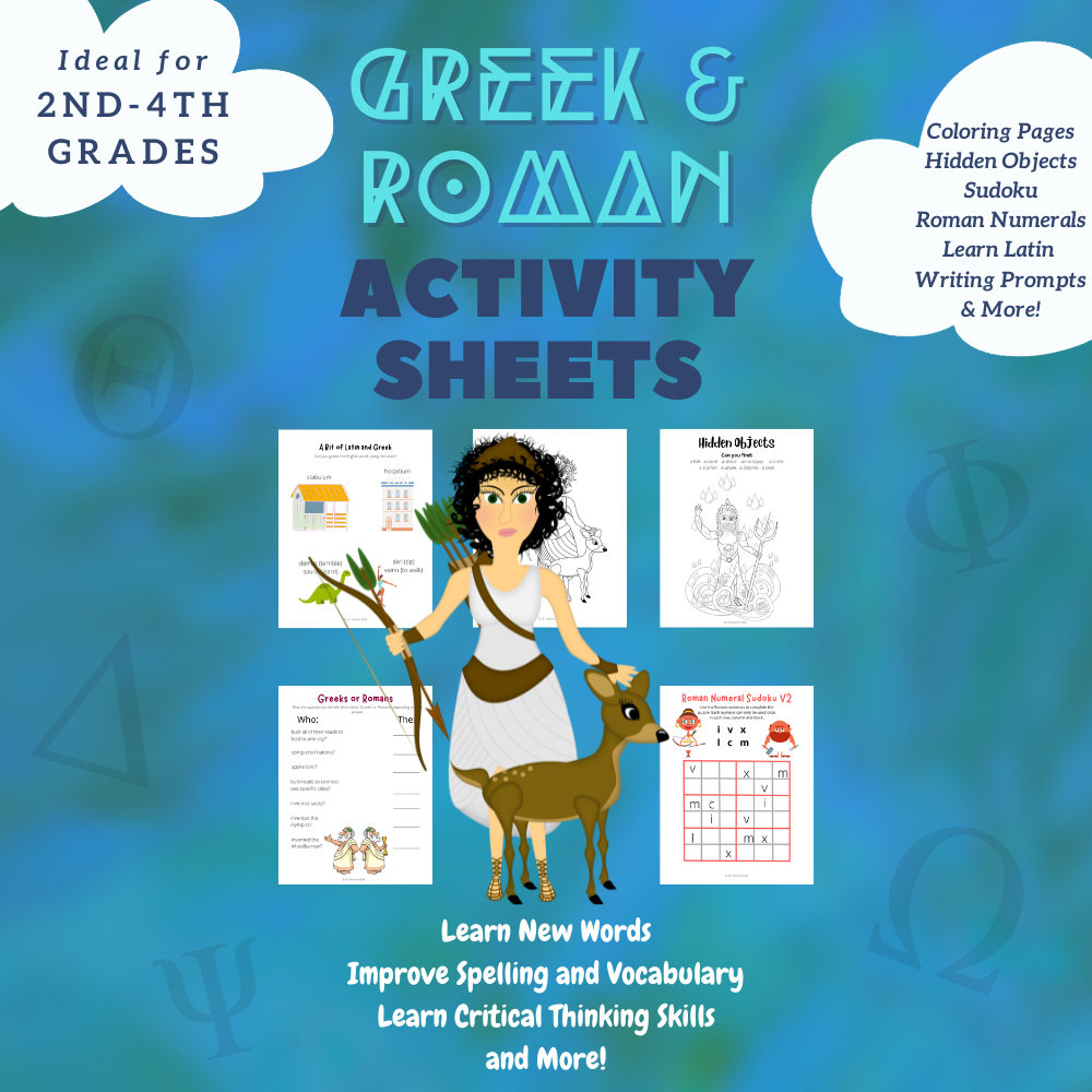 Greek and Roman Activity Sheets 2nd-4th grades